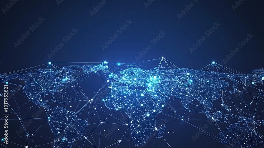 Poster global connectivity with data points and network lines