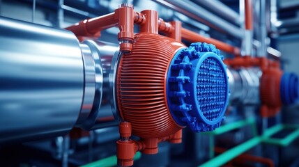 Fototapeta premium Innovative Heat Exchanger Design for Enhanced Industrial Efficiency and Performance