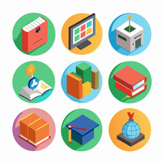 3D Classroom Icon on White Background - Educational EPS Design