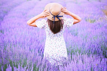 woman in lavender field