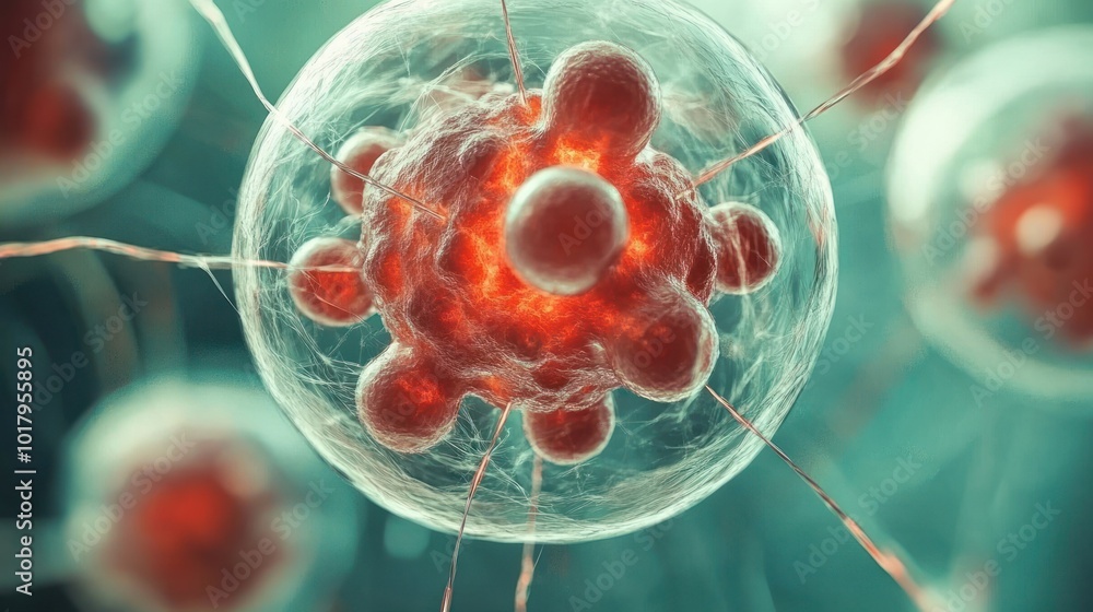 Poster exploring the intricacies of cellular structures and their role in life sciences