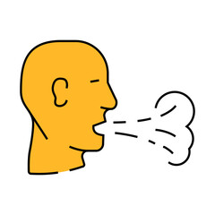 breath smell line icon vector. breath smell sign. isolated symbol illustration