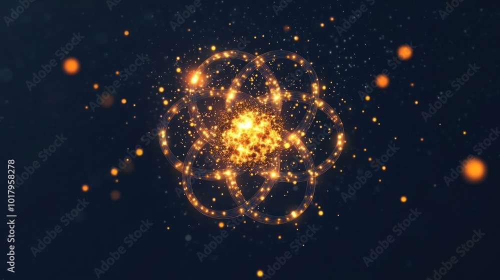 Poster the beauty of atomic energy a stunning visual representation of molecular dynamics and interactions
