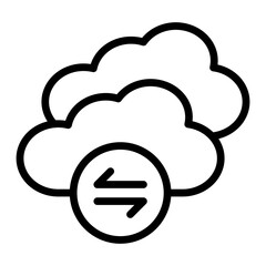 MultiCloud Vector Line Icon Design