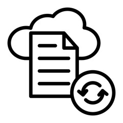 File Sync and Share Vector Line Icon Design