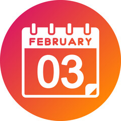 3 February Vector Icon Design