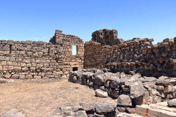 Ruins of Qasr Azraq Castle, central-eastern Jordan, 100 km east of Amman