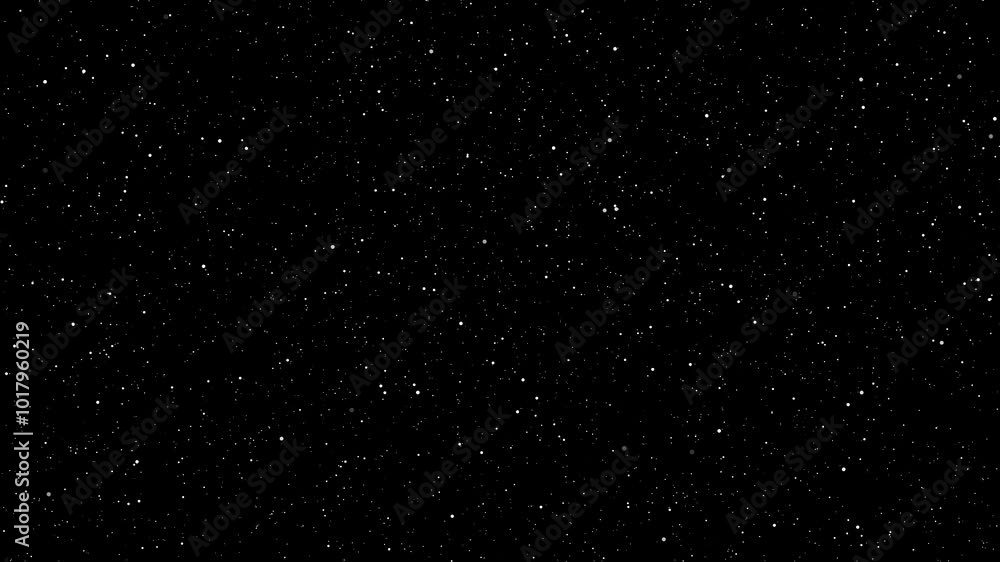 Poster fast speed black screen animation through start in space