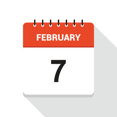 February 7 Calendar Date Icon