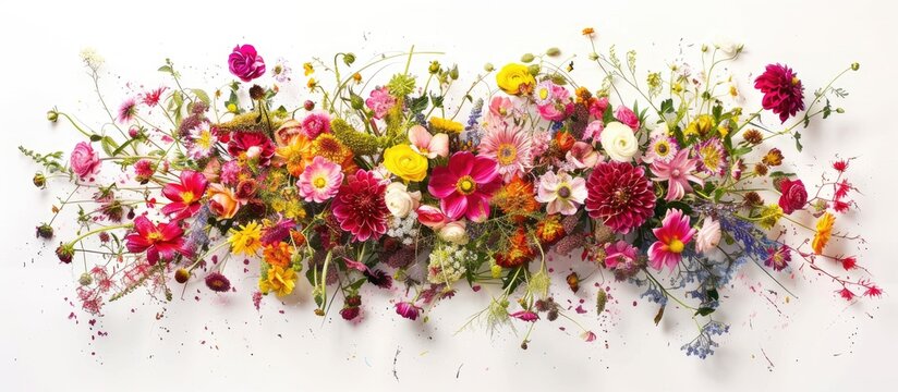 Colorful Flower Bouquet of Gilly Flowers on White Background