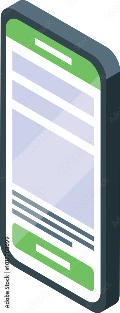 Poster smartphone is displaying a website landing page with a green call to action button