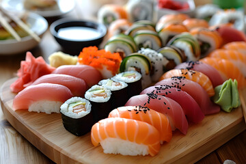 delicious sushi rolls on a plate