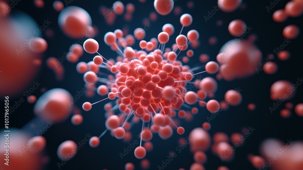 Poster exploring the intricate structure of viral particles under a microscopic lens