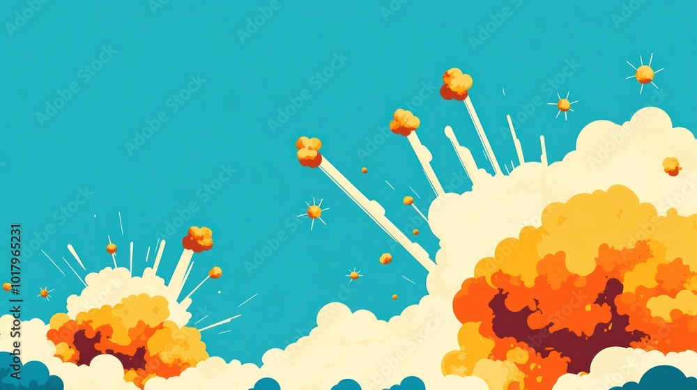 Poster explosive cloud patterns a visual exploration of fiery eruptions and dynamic skies