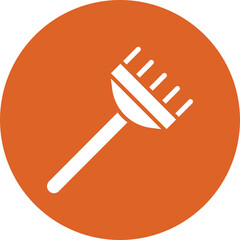 Rake glyph circle icon