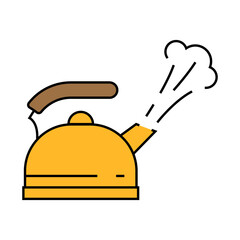 steam smell line icon vector. steam smell sign. isolated symbol illustration
