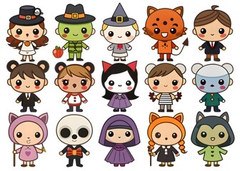 Obraz premium Illustration Halloween Characters Collection 