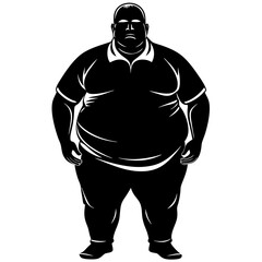 Fototapeta premium fat man silhouette vector