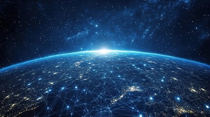 Stunning View of Earth from Space with Stars