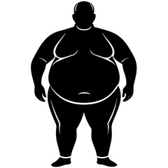 Fototapeta premium fat man silhouette vector