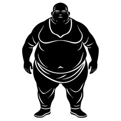 Fototapeta premium fat man silhouette vector