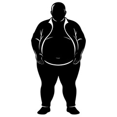 Fototapeta premium fat man silhouette vector
