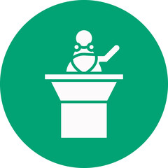 Speech glyph circle icon