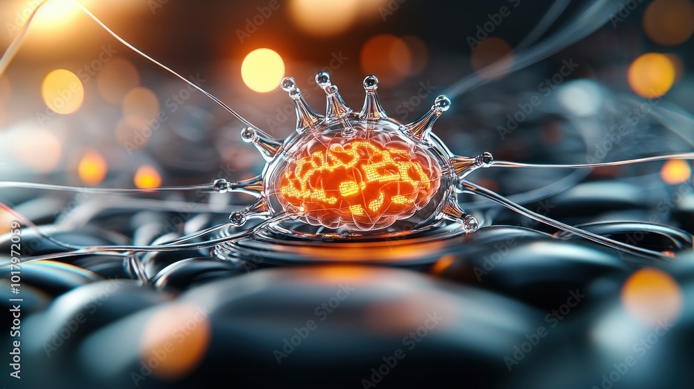 Poster exploring the intricacies of neural networks the fusion of technology and biology
