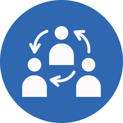 Collaboration glyph circle icon
