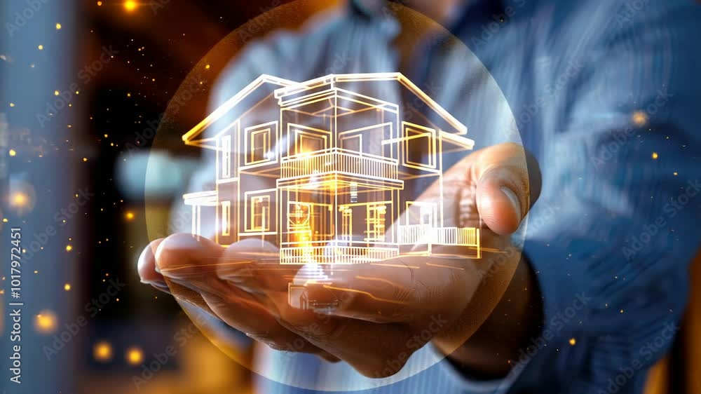 Poster A person showcases futuristic architectural concepts with 3D modeling, emphasizing creativity and technology integration in 2023