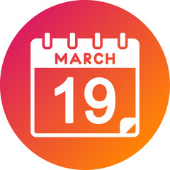 19 March Vector Icon Design
