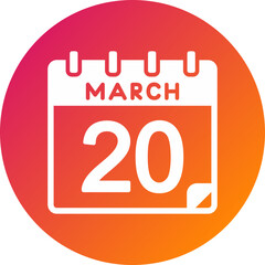 20 March Vector Icon Design