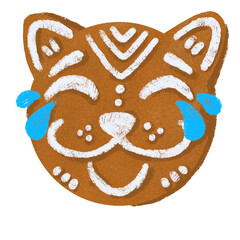 Ginger cookies cats are delicious pastries for Christmas and New Year. A series of festive food art