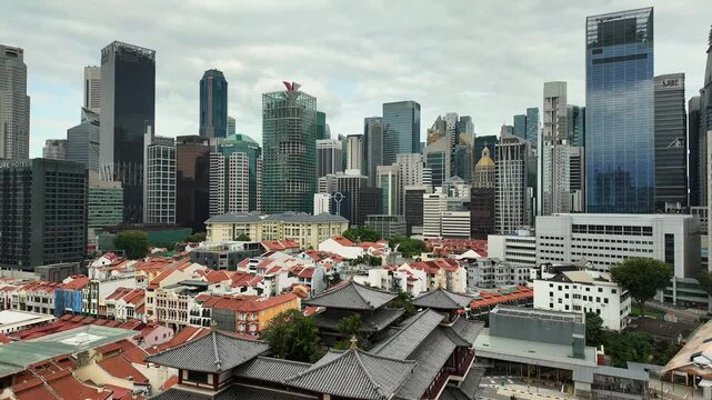 Ariel of view dusk hour at Singapore
