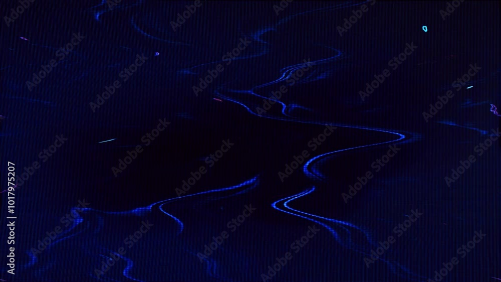 Aufkleber glowing energy lines or light beams animation on a dark background with distortion and particle effe