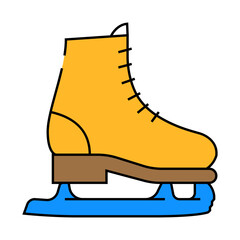 ice skating winter season line icon vector. ice skating winter season sign. isolated symbol illustration