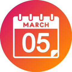 5 March Vector Icon Design