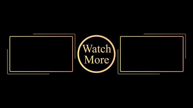  editable vector design for content creators, Glowing end screen video frame 3D animation on black background