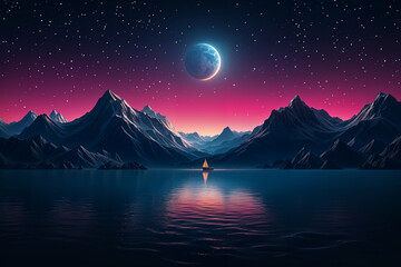 sunset in the mountains