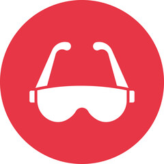 Safety glasses glyph circle icon