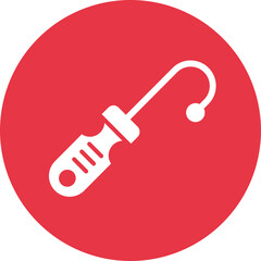 Long reach glyph circle icon