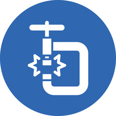 Clamp glyph circle icon