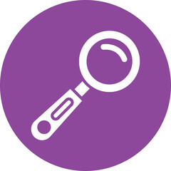 Magnifying glass glyph circle icon