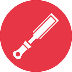 Chisel glyph circle icon