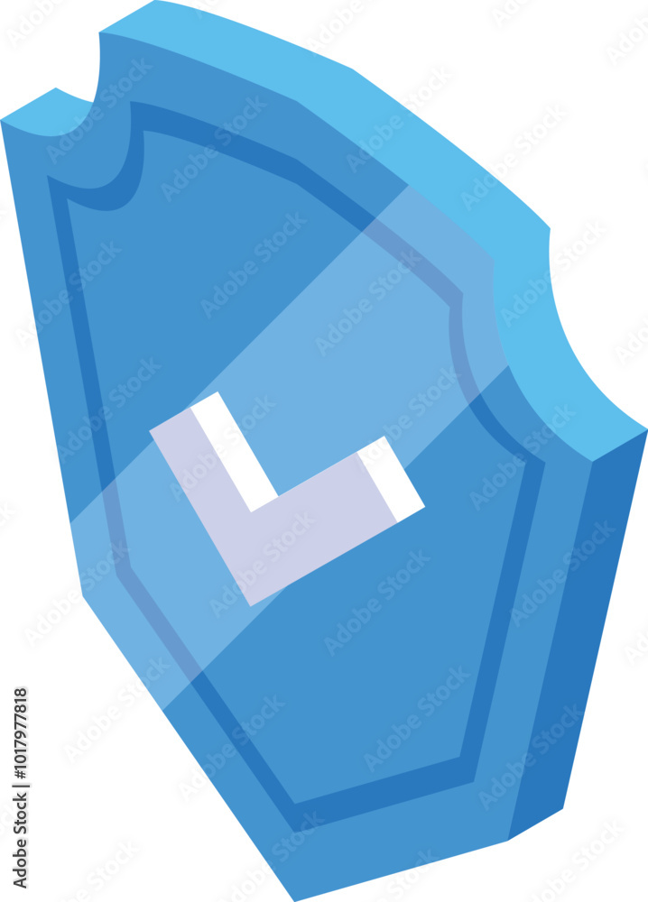 Aufkleber blue shield displaying a checkmark presenting concept of security approval