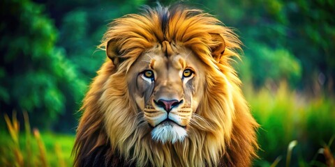 Fototapeta premium Majestic Lion Symbol Representing Strength, Courage, and Leadership for Various Creative Projects