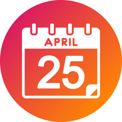 25 April Vector Icon Design