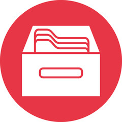 File Cabinet glyph circle icon