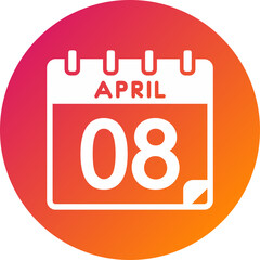 8 April Vector Icon Design