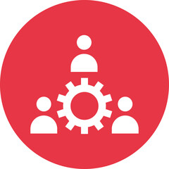 Team Collaboration glyph circle icon